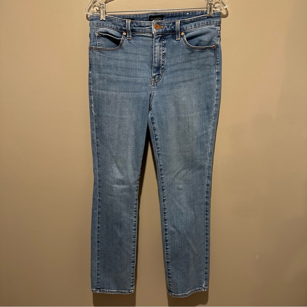 Talbots Straight Leg Jean Womens Size 8 Petite Blue Denim Comfort Classic